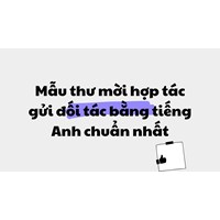 Mẫu thư mời hợp tác gửi đối tác bằng tiếng Anh chuẩn nhất