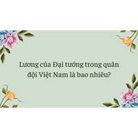 Lương của Đại tướng trong quân đội Việt Nam là bao nhiêu?