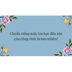 Chuẩn tiếng Anh, tin học đầu vào của công chức là bao nhiêu?