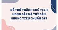 Để trở thành Chủ tịch UBND cấp xã thì cần những tiêu chuẩn gì?