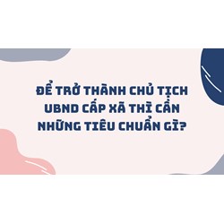 Để trở thành Chủ tịch UBND cấp xã thì cần những tiêu chuẩn gì?