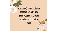 Chủ hộ có những quyền gì với sổ đỏ cấp cho hộ gia đình?