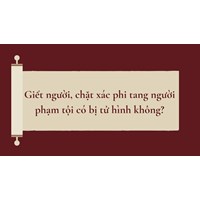 Giết người, chặt xác phi tang người phạm tội có bị tử hình không?