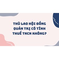 Thù lao hội đồng quản trị có tính thuế TNCN không?