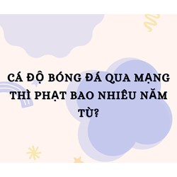 Cá độ bóng đá qua mạng thì phạt bao nhiêu năm tù?