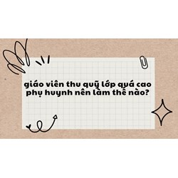 Giáo viên thu quỹ lớp quá cao phụ huynh nên làm thế nào?