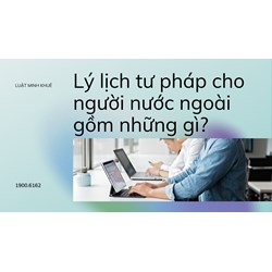Lý lịch tư pháp cho người nước ngoài gồm những gì?