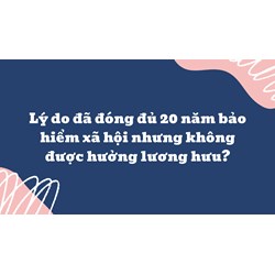Lý do đã đóng đủ 20 năm bảo hiểm xã hội nhưng không được hưởng lương hưu?
