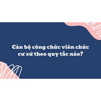 Cán bộ công chức viên chức cư xử theo quy tắc nào?