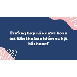 Trường hợp nào được hoàn trả tiền thu bảo hiểm xã hội bắt buộc?