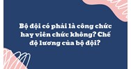 Bộ đội có phải là công chức hay viên chức không? Chế độ lương của bồ đội?
