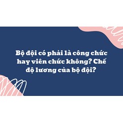 Bộ đội có phải là công chức hay viên chức không? Chế độ lương của bồ đội?