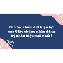 Thủ tục chấm dứt hiệu lực của Giấy chứng nhận đăng ký nhãn hiệu mới nhất?