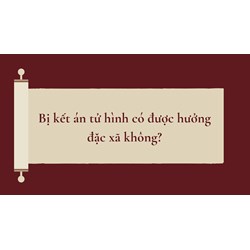 Bị kết án tử hình có được hưởng đặc xá không?