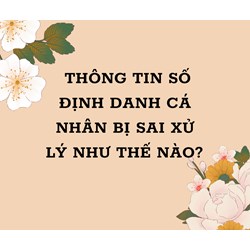 Thông tin số định danh cá nhân bị sai thì phải xử lý như thế nào?