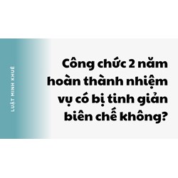 Công chức 2 năm hoàn thành nhiệm vụ có bị tinh giản biên chế không?