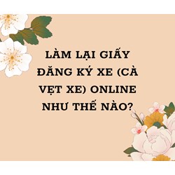 Làm lại giấy đăng ký xe (cà vẹt xe) online như thế nào?
