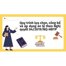 Quy trình lựa chọn , công bố và áp dụng án lệ theo Nghị quyết 04/2019/NQ-HĐTP