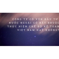 Công ty có vốn đầu tư nước ngoài  có bắt buộc phải theo chế độ kế toán Việt Nam không?