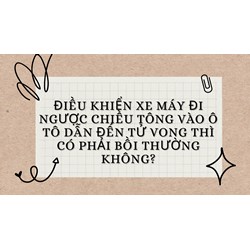 Điều khiển xe máy đi ngược chiều tông vào ô tô dẫn đến tử vong thì có phải bồi thường không?