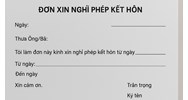 Mẫu đơn xin nghỉ phép kết hôn theo quy định mới nhất