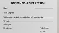 Mẫu đơn xin nghỉ phép kết hôn theo quy định mới nhất