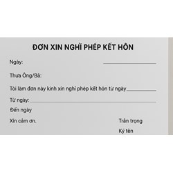 Mẫu đơn xin nghỉ phép kết hôn theo quy định mới nhất