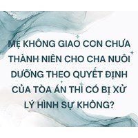 Mẹ không giao con chưa thành niên cho cha nuôi dưỡng theo quyết định của Tòa án thì có bị xử lý hình sự không?