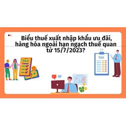 Biểu thuế xuất nhập khẩu ưu đãi, hàng hóa ngoài hạn ngạch thuế quan