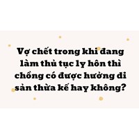 Vợ chết trong khi đang làm thủ tục ly hôn thì chồng có được hưởng di sản thừa kế hay không?
