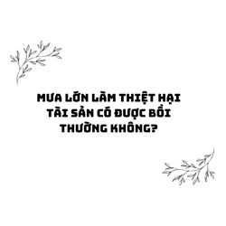 Mưa lớn làm thiệt hại tài sản có được bồi thường không?