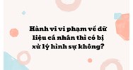 Hành vi vi phạm về dữ liệu cá nhân thì có bị xử lý hình sự không?