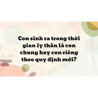Con sinh ra trong thời gian ly thân là con chung hay con riêng theo quy định mới?