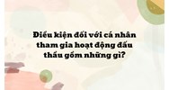 Điều kiện đối với cá nhân tham gia hoạt động đấu thầu gồm những gì?