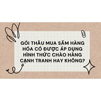 Gói thầu mua sắm hàng hóa có được áp dụng hình thức chào hàng cạnh tranh hay không?