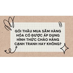 Gói thầu mua sắm hàng hóa có được áp dụng hình thức chào hàng cạnh tranh hay không?