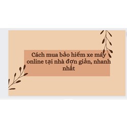 Cách mua bảo hiểm xe máy online tại nhà đơn giản, nhanh nhất