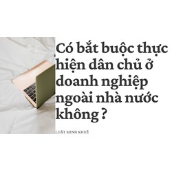 Có bắt buộc thực hiện dân chủ ở doanh nghiệp ngoài nhà nước không ?