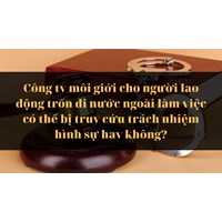 Công ty môi giới cho người lao động trốn đi nước ngoài làm việc có thể bị truy cứu trách nhiệm hình sự hay không?