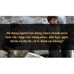 Sử dụng người lao động chưa thành niên làm các công việc nặng nhọc, độc hại, nguy hiểm có thể bị xử lý hình sự không?