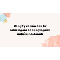 Công ty có vốn đầu tư nước ngoài bổ sung ngành nghề kinh doanh