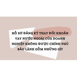 Hồ sơ đăng ký thay đổi khoản vay nước ngoài của doanh nghiệp không được Chính phủ bảo lãnh gồm những gì?