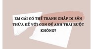 Em gái có thể tranh chấp di sản thừa kế với con đẻ anh trai ruột không?