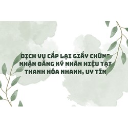 Dịch vụ cấp lại giấy chứng nhận đăng ký nhãn hiệu tại Thanh Hóa nhanh, uy tín