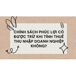 Chính sách phúc lợi có được trừ khi tính thuế TNDN không?