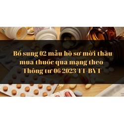 Bổ sung 02 mẫu hồ sơ mời thầu mua thuốc qua mạng theo Thông tư 06/2023/TT-BYT