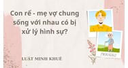 Con rể và mẹ vợ chung sống với nhau có bị xử lý hình sự?