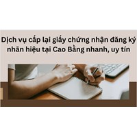 Dịch vụ cấp lại giấy chứng nhận đăng ký nhãn hiệu tại Cao Bằng nhanh, uy tín