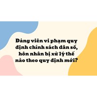Đảng viên vi phạm quy định chính sách dân số, hôn nhân bị xử lý thế nào theo quy định mới?