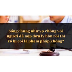Sống chung như vợ chồng với người đã nộp đơn ly hôn rồi thì có bị coi là phạm pháp không?